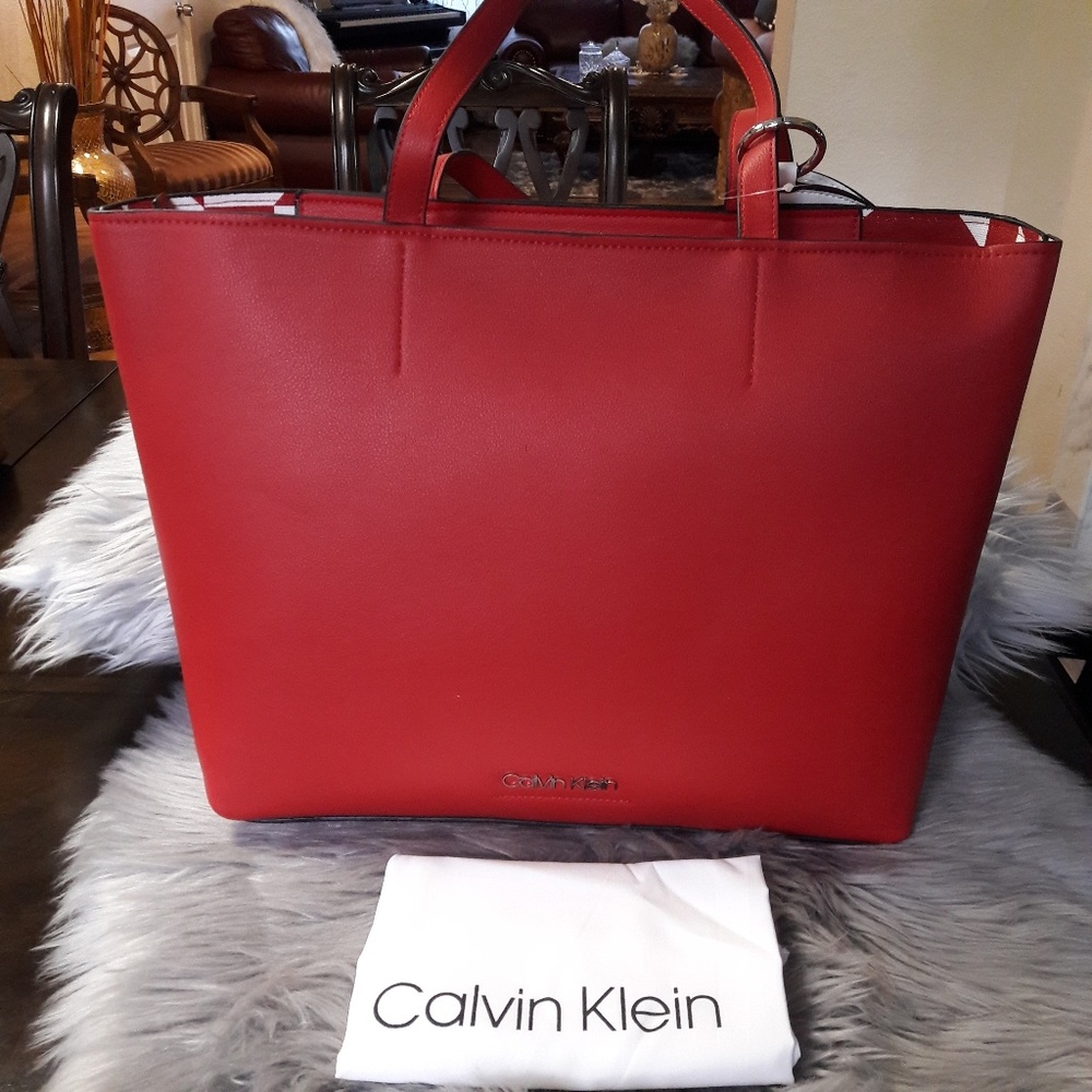 Red Calvin Klein Tote Purse